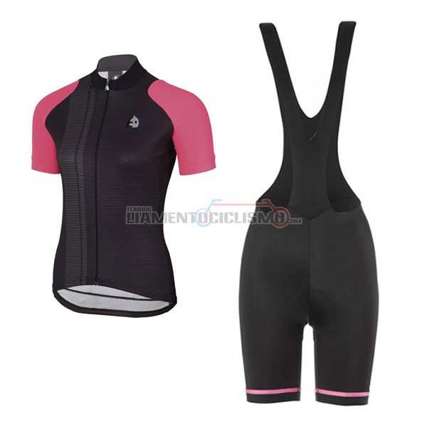 2017 Abbigliamento Ciclismo Donne Etxeondo NEO Manica Corta Nero e Rosa